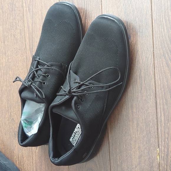 Skechers Caswell Aleno Black Knit Lace Oxford Dress Shoes 65127EWW Mens 15 Wide - Picture 3 of 15